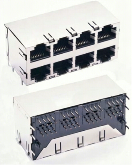 RJ45 Socket[double-layer] ,2x4,Without LED lights